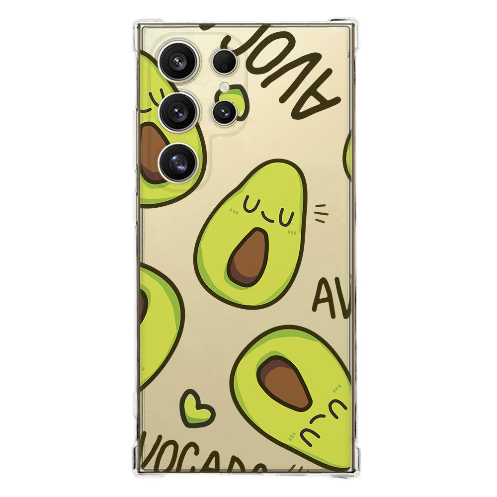 Samsung Galaxy S25 Ultra Hoesje Avocado Singing TPU Antishock voorkant