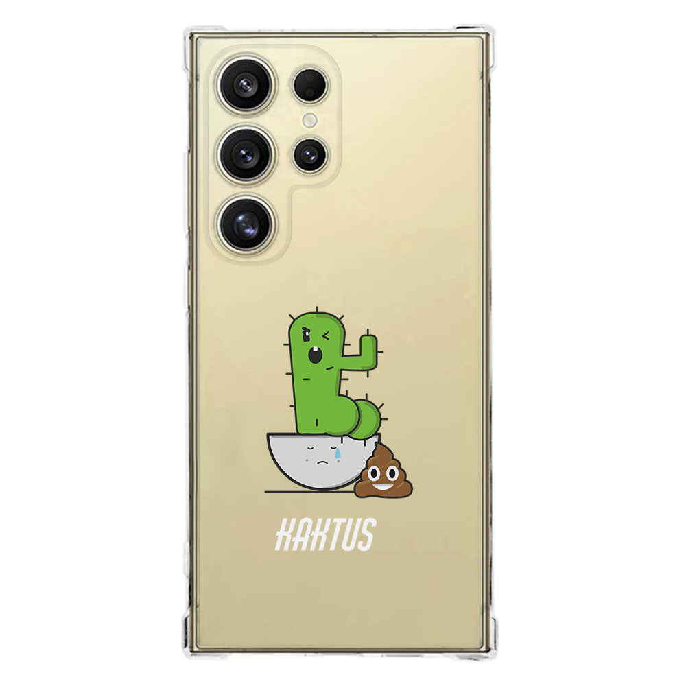 Samsung Galaxy S25 Ultra Hoesje - Cactus Poo TPU Antishock cactus poep ontwerp achterkant