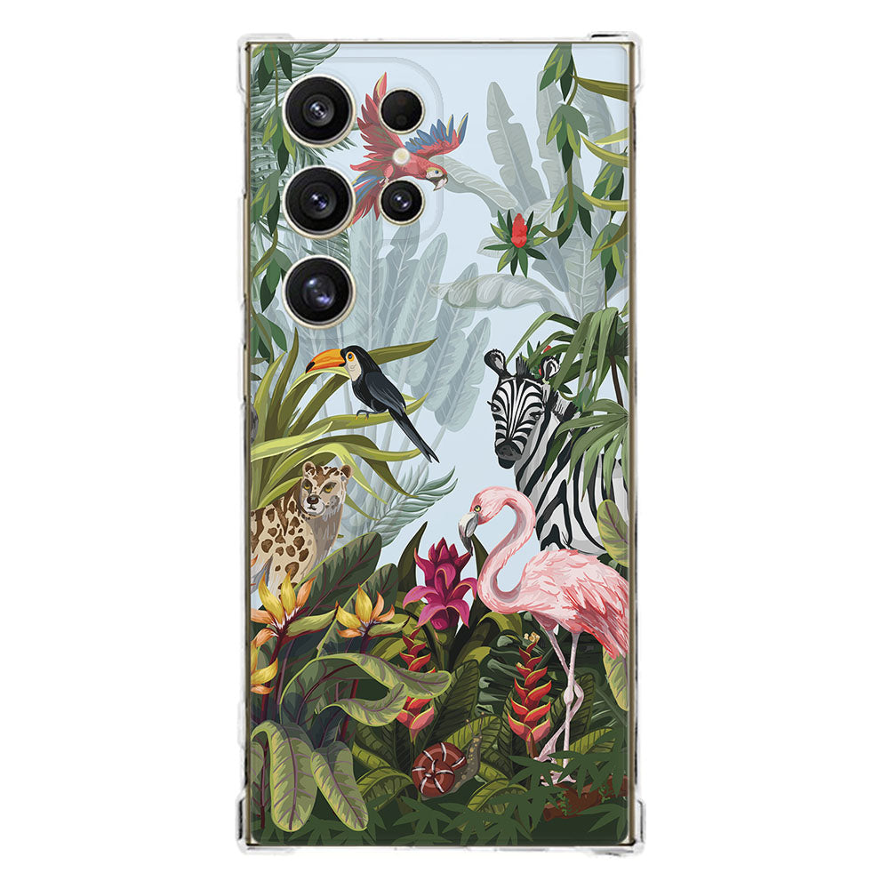 Samsung Galaxy S25 Ultra Hoesje - Jungle TPU Antishock design jungle aanzicht