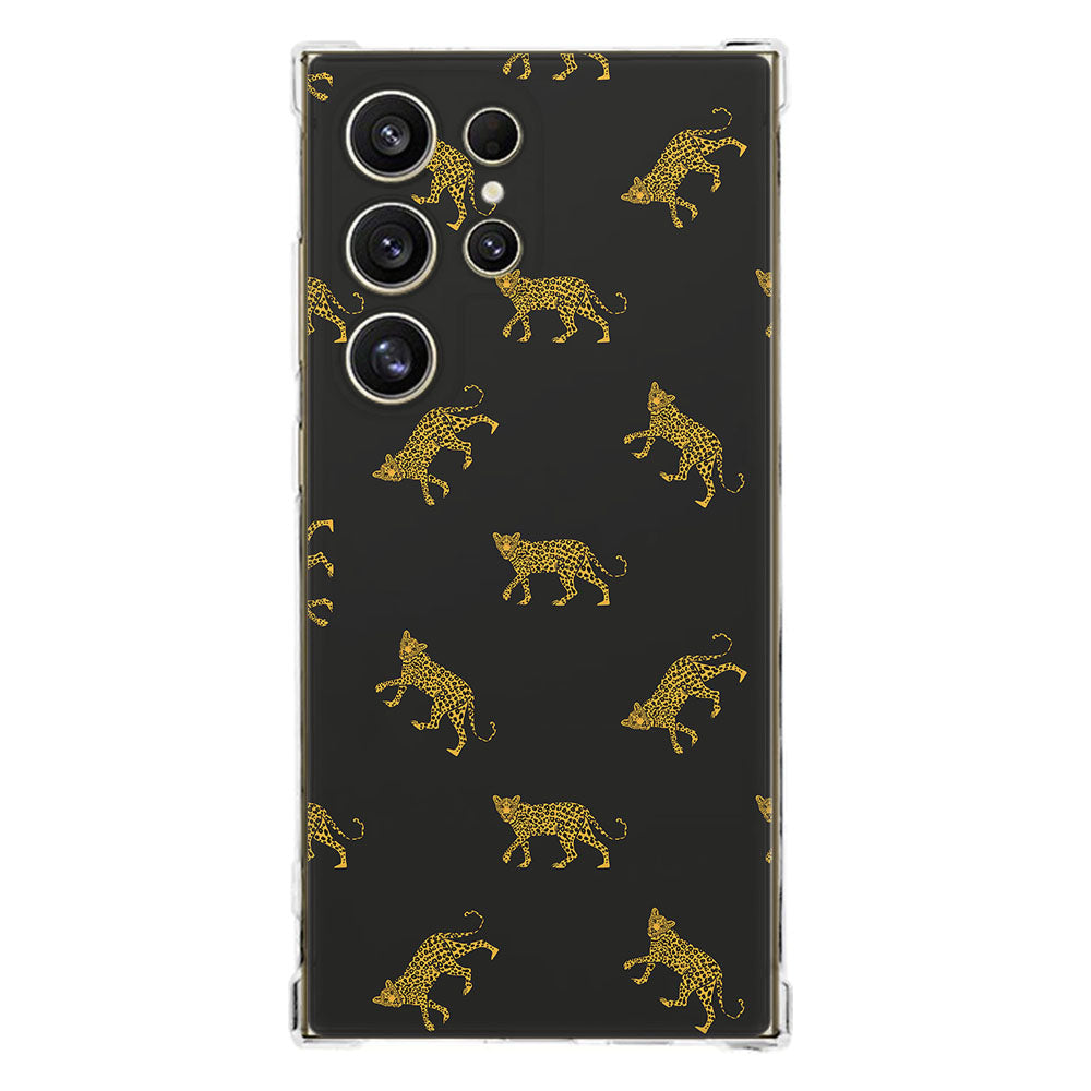 Samsung Galaxy S25 Ultra Hoesje Leopards TPU Antishock design leopards transparant