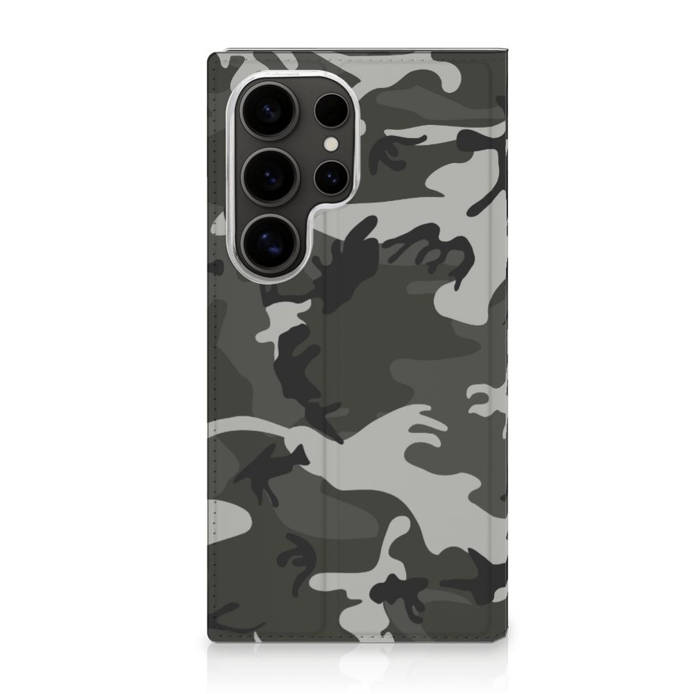 Samsung Galaxy S25 Ultra Hoesje met Magneet Army Light camouflage design voorkant