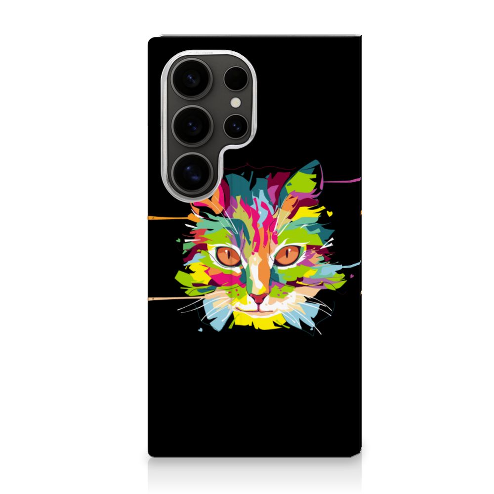 Samsung Galaxy S25 Ultra Magnet Case Cat Color kattenontwerp voorkant