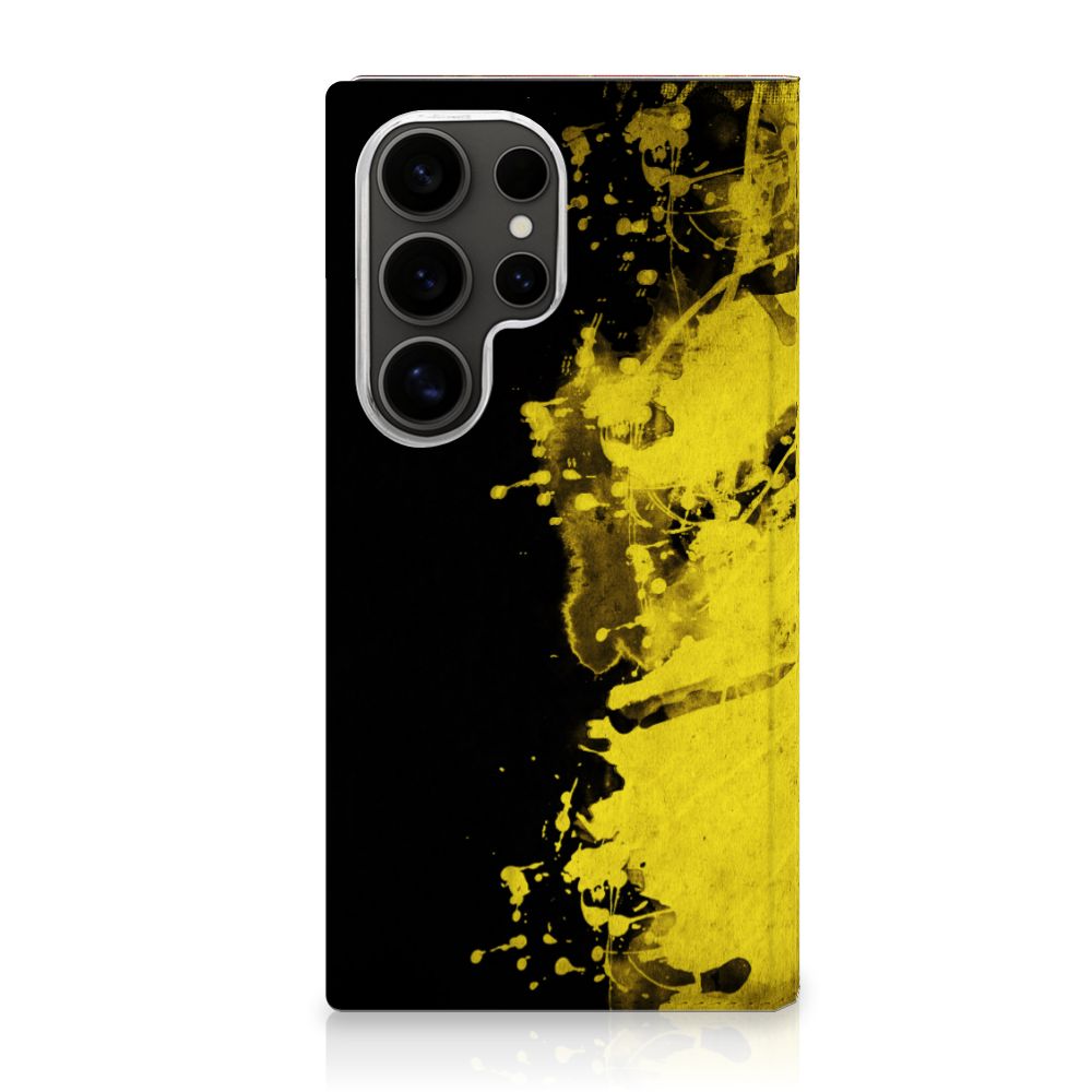 Samsung Galaxy S25 Ultra Standcase België design zwart geel aanzicht