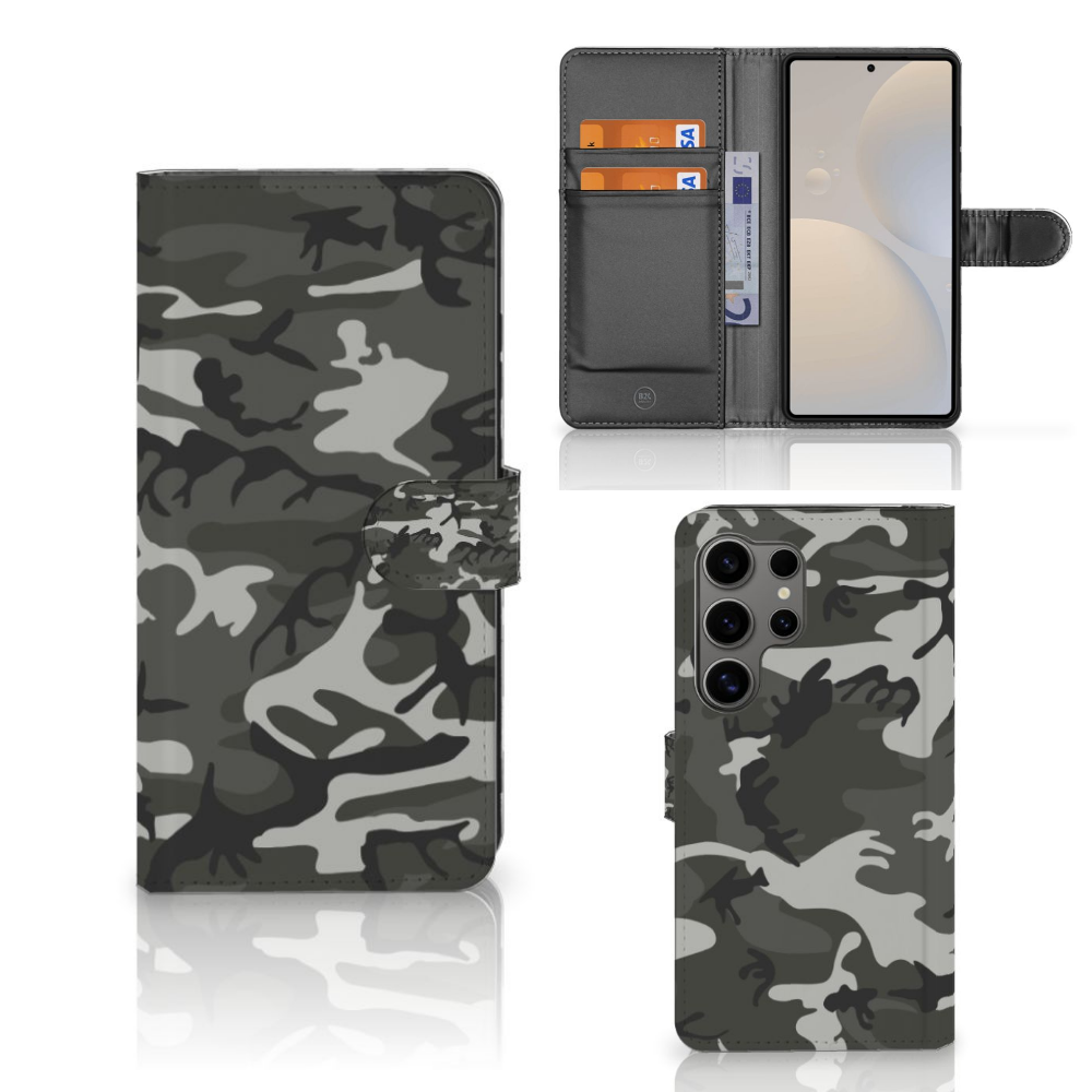Samsung Galaxy S25 Ultra Telefoon Hoesje Army Light camouflage telefoonhoesje voorzijde achterzijde binnenzijde