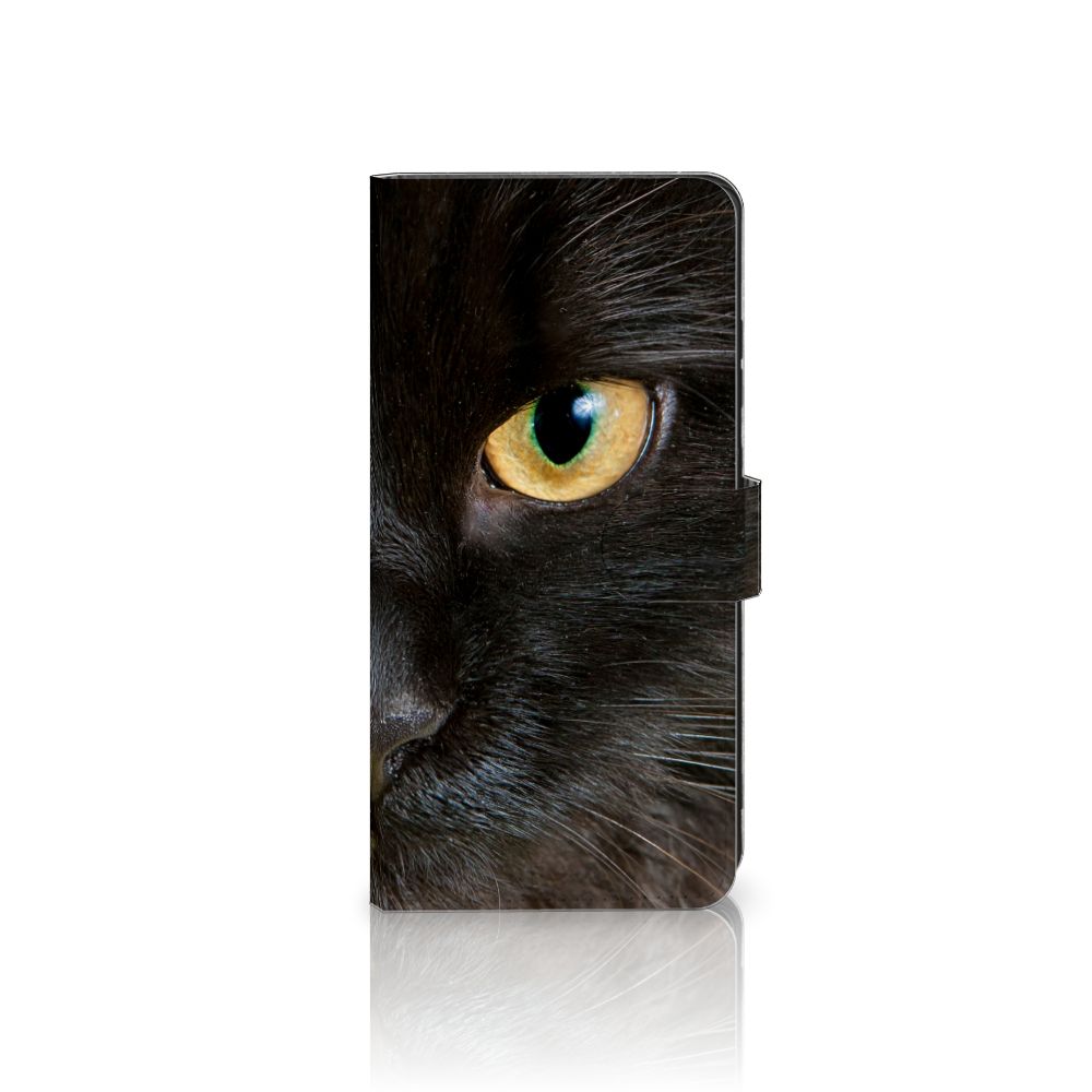 Samsung Galaxy S25 Ultra Telefoonhoesje met Pasjes Zwarte Kat design Zwarte Kat aanzicht