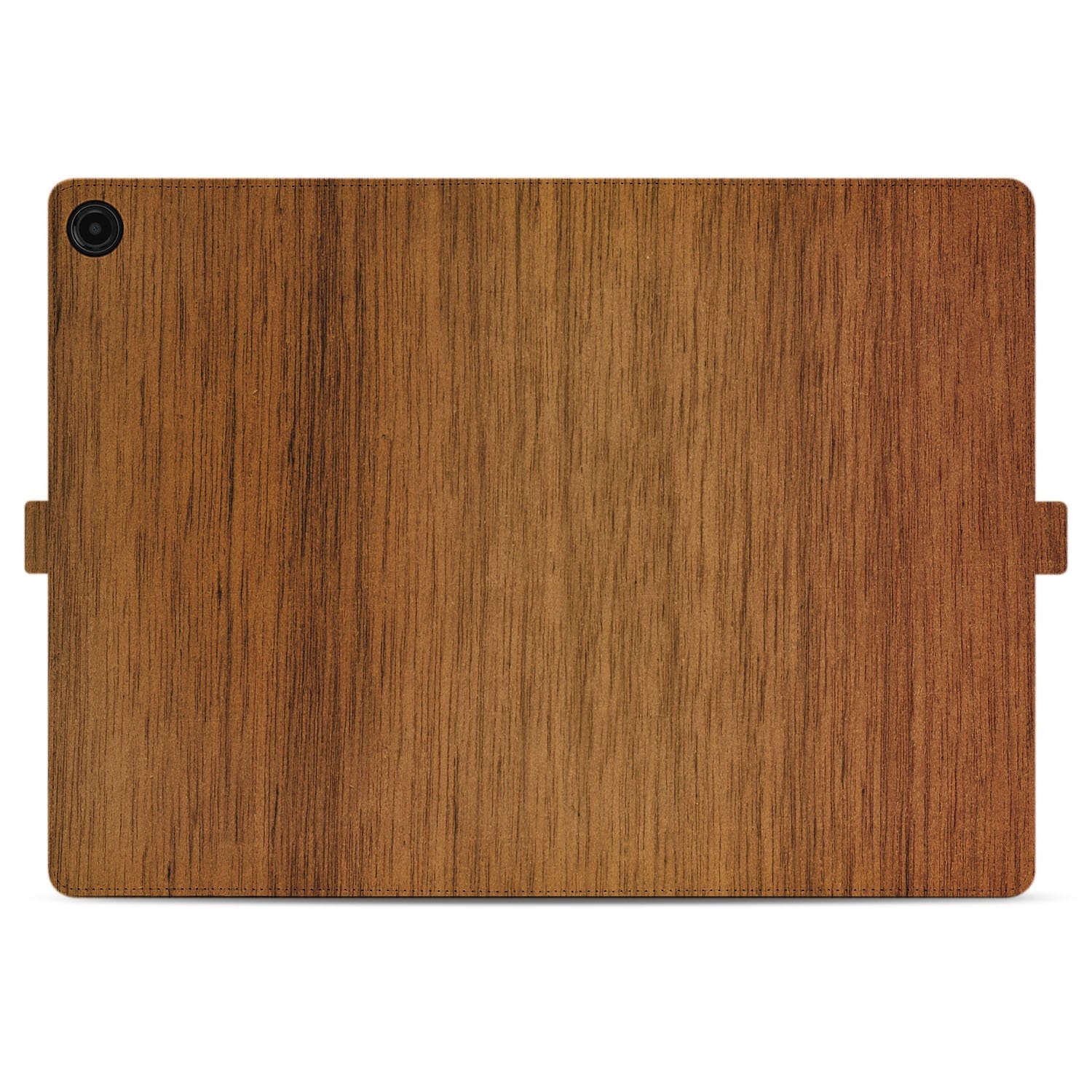 Samsung Galaxy Tab A11 Plus Book Case Hoesje met Standaard Donker Hout achterkant
