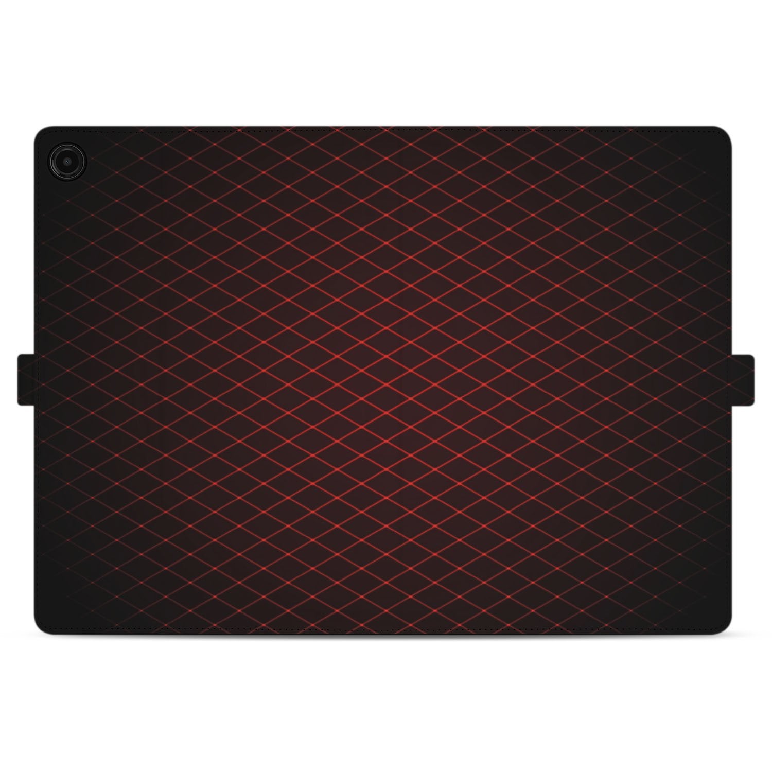 Samsung Galaxy Tab A11 Plus Book Case Hoesje met Standaard Geruit Rood achterkant geometrisch ontwerp