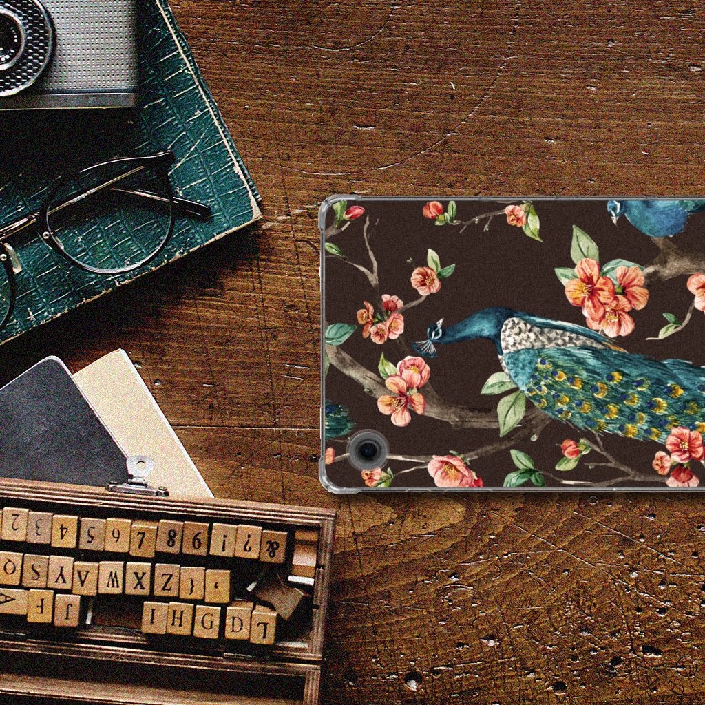 Samsung Galaxy Tab A9 Back Case Pauw met Bloemen