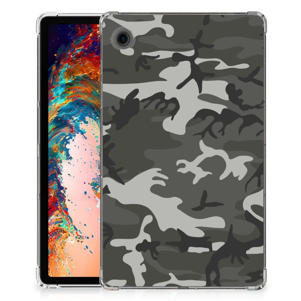Samsung Galaxy Tab A9 Hippe Hoes Army Light tablethoesje camouflage design vooraan