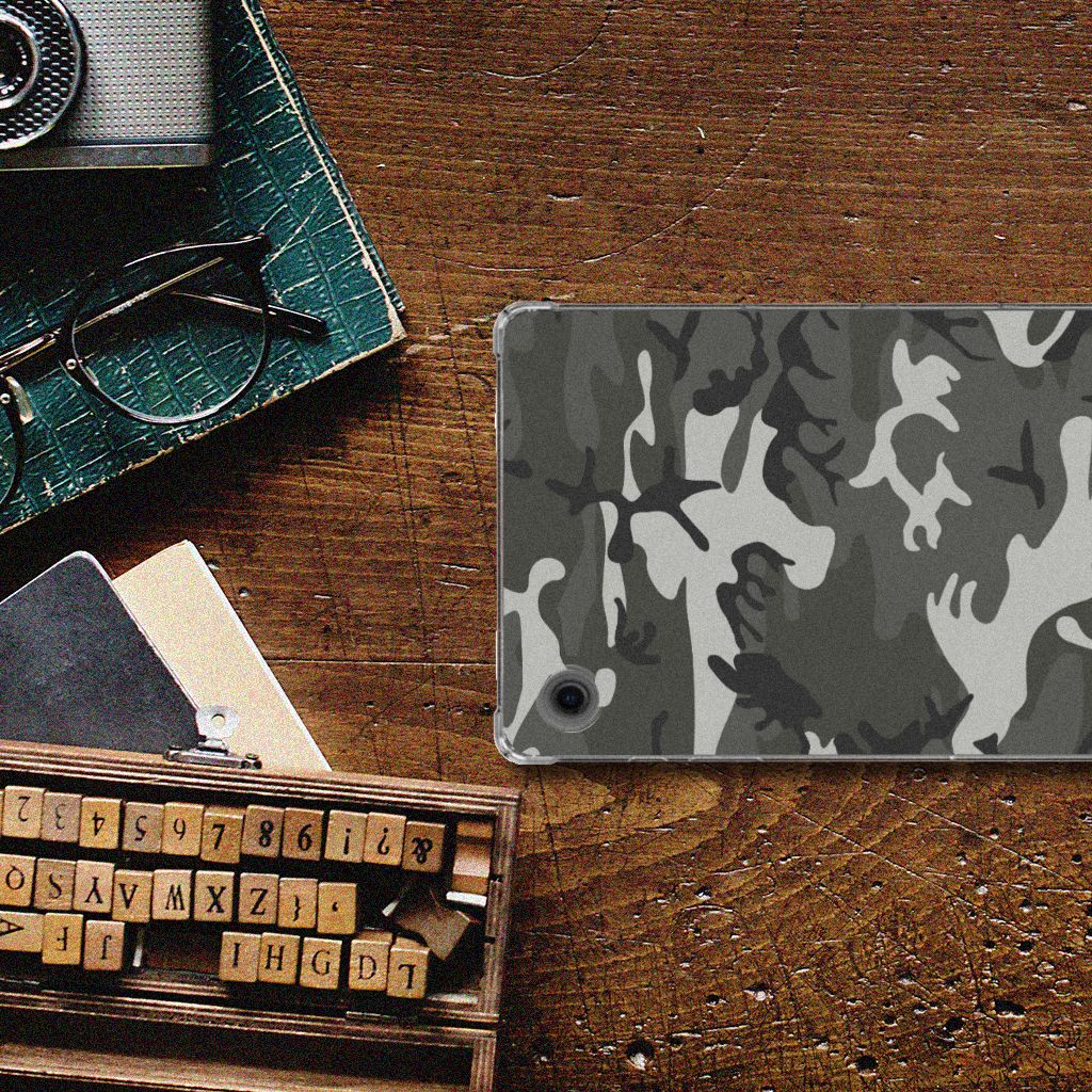 Samsung Galaxy Tab A9 Hippe Hoes Army Light camouflage hoesje design army light aanzicht