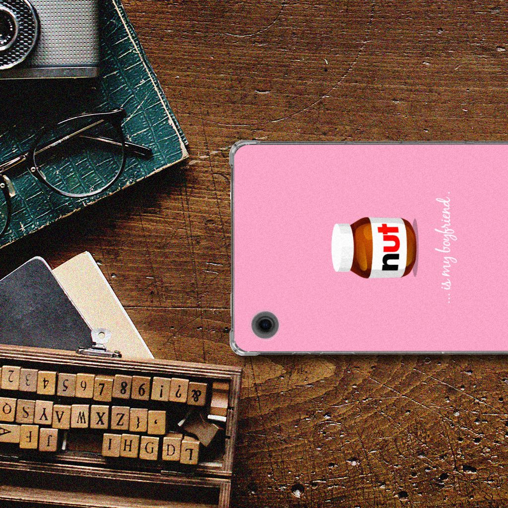 Samsung Galaxy Tab A9 Tablet Cover Nut Boyfriend roze ontwerp achterzijde
