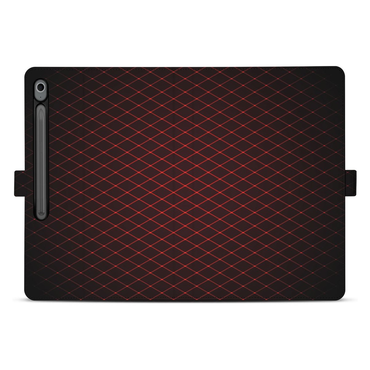 Samsung Galaxy Tab S10 FE Plus Book Case Hoesje met Standaard Geruit Rood achterzijde ontwerp