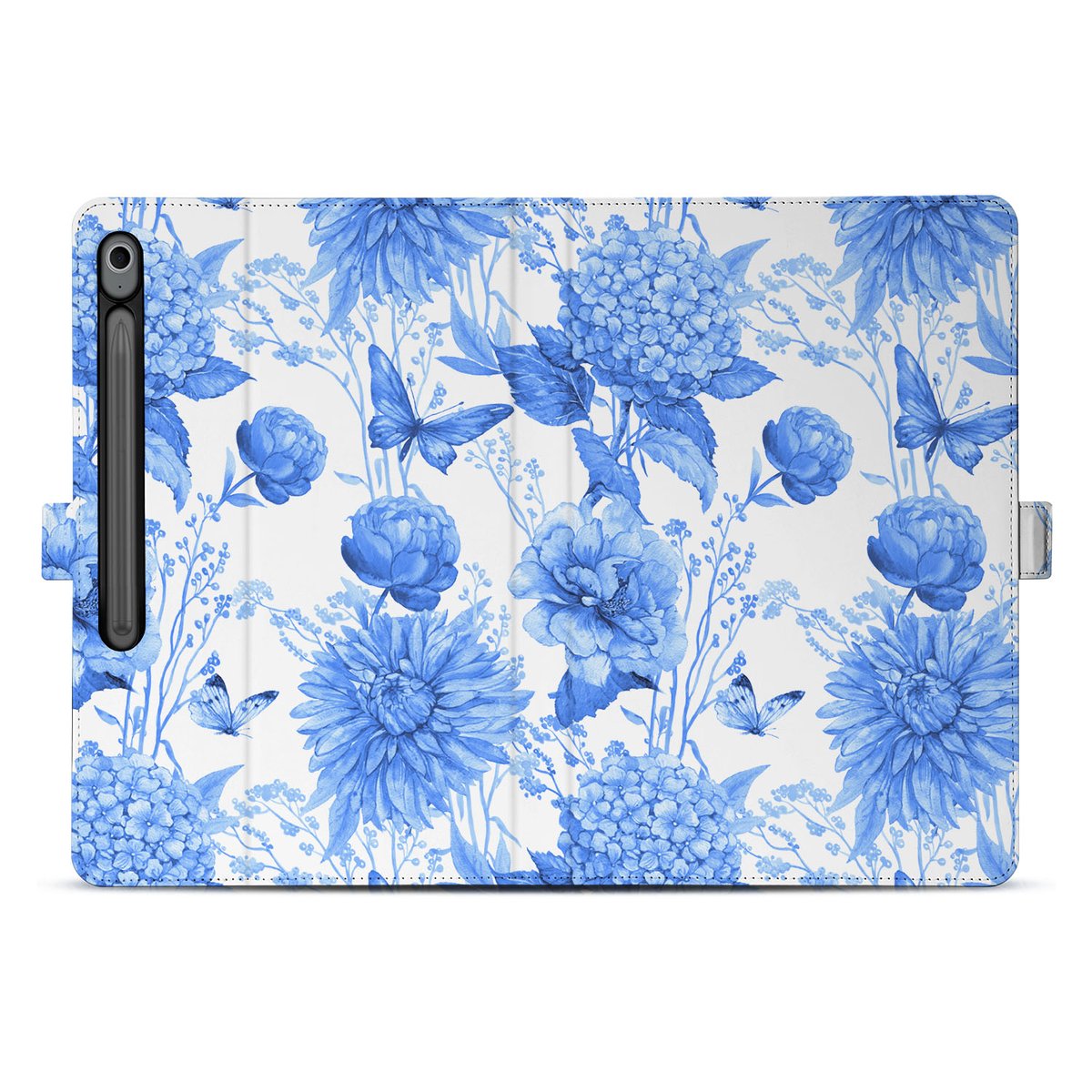 Samsung Galaxy Tab S10 FE Plus Tablet Hoesje Flower Blue met Standaard design flower blue voorkant