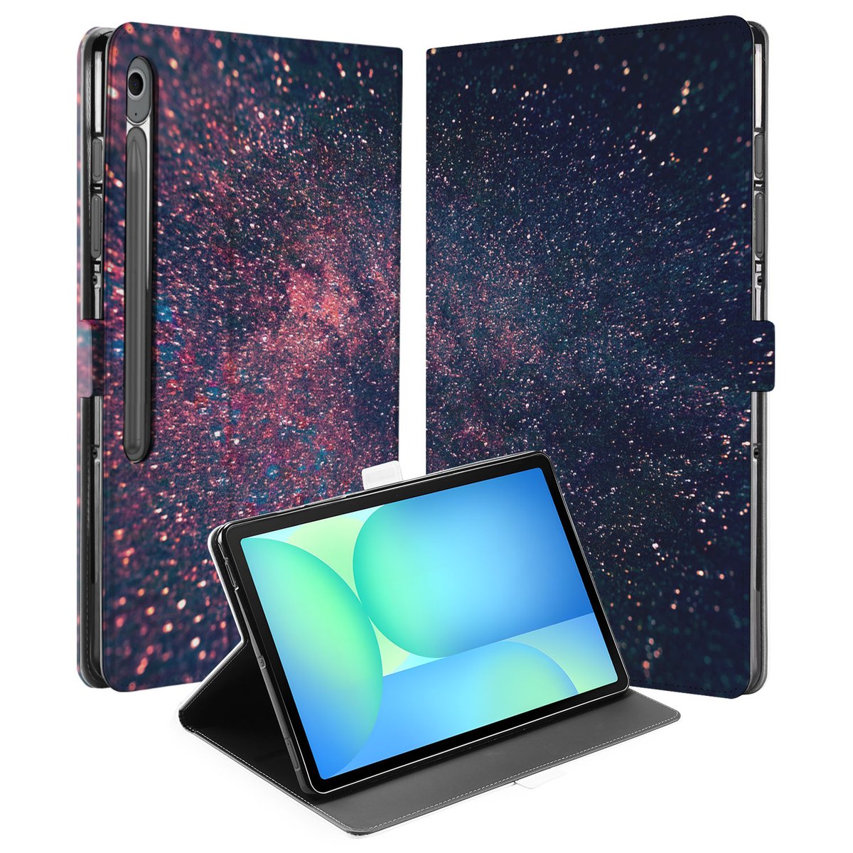 Samsung Galaxy Tab S10 FE Plus Tablet Hoesje Stars met Standaard design sterren vooraanzicht