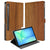 Samsung Galaxy Tab S10 FE Tab S9 FE Book Case Hoesje met Standaard Donker Hout voorkant achterzijde