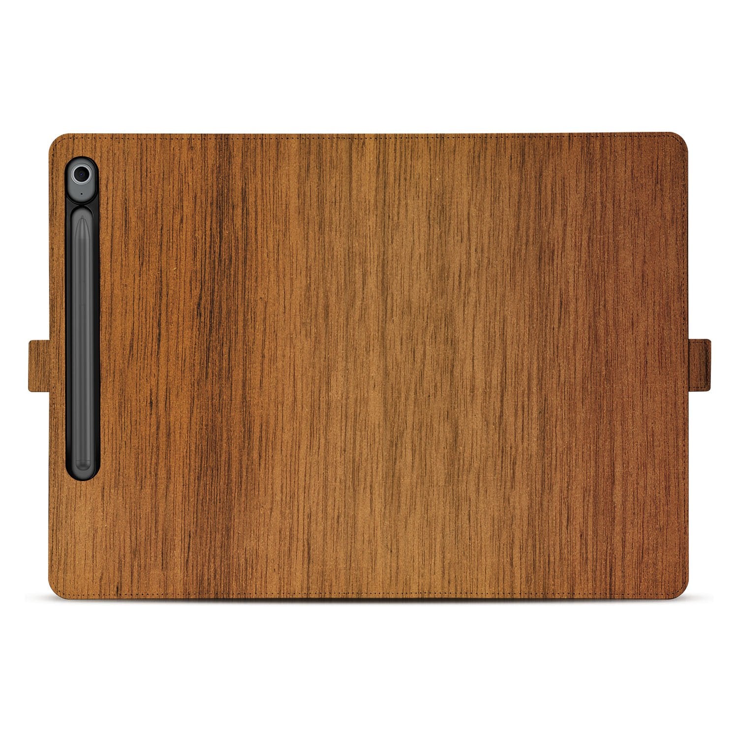 Samsung Galaxy Tab S10 FE | Tab S9 FE Book Case Hoesje met Standaard Donker Hout achterkant