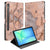 Samsung Galaxy Tab S10 FE | Tab S9 FE Tablet Hoesje Marmer Oranje met Standaard voorkant achterkant