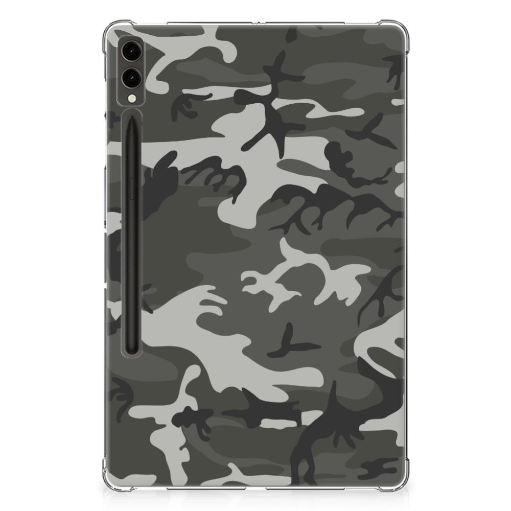 Samsung Galaxy Tab S9 Plus Hippe Hoes Army Light tablethoes camouflage print achterzijde