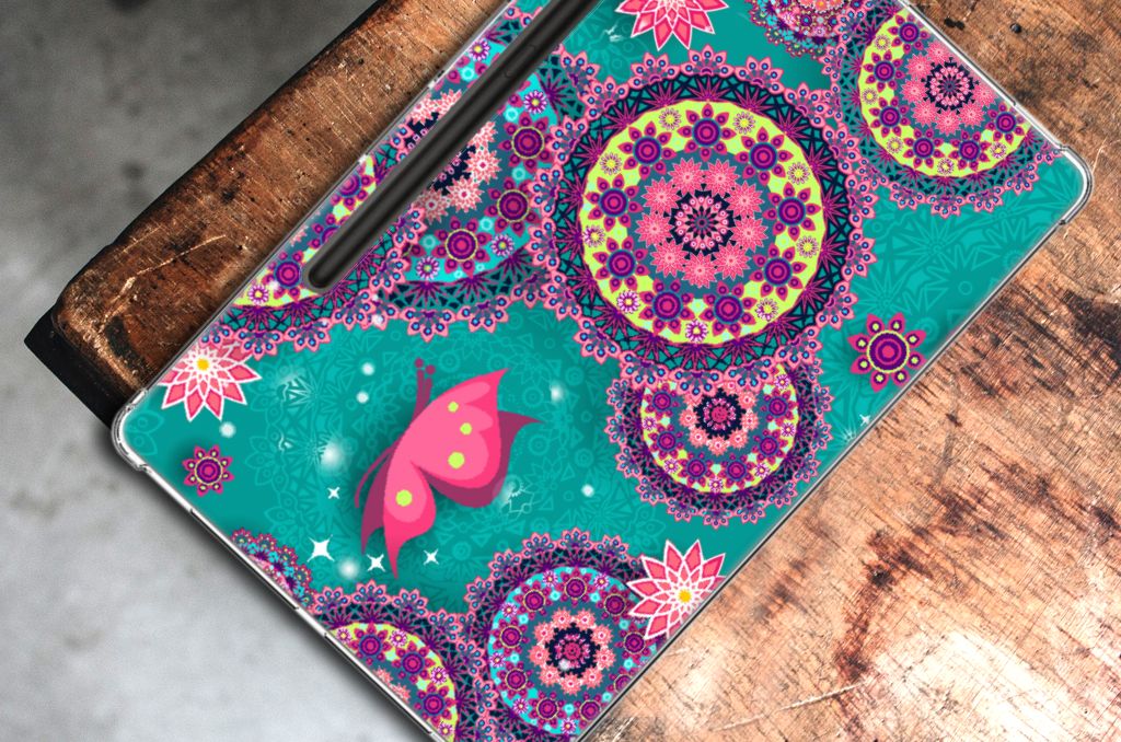 Samsung Galaxy Tab S9 Plus Tablethoes Cirkels en Vlinders