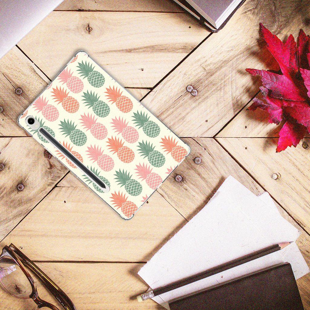 Samsung Galaxy Tab S9 Tablet Cover Ananas ananas design bovenaanzicht