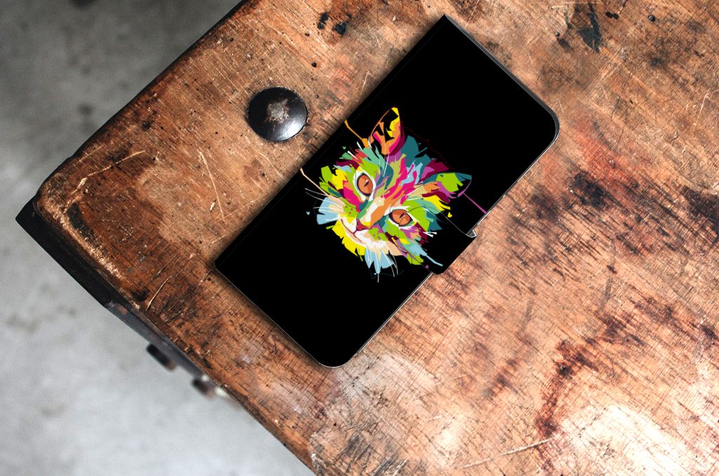 Samsung Galaxy Xcover 7 Leuk Hoesje Cat Color kat gekleurd ontwerp bovenaanzicht