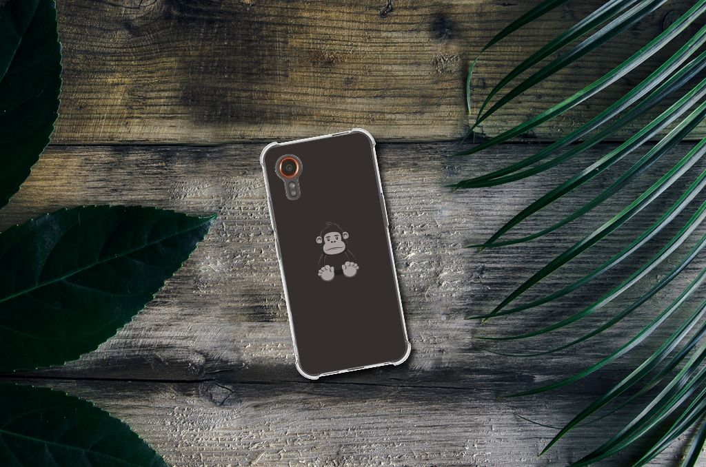 Samsung Galaxy Xcover 7 Stevig Bumper Hoesje Gorilla design aap vooraanzicht