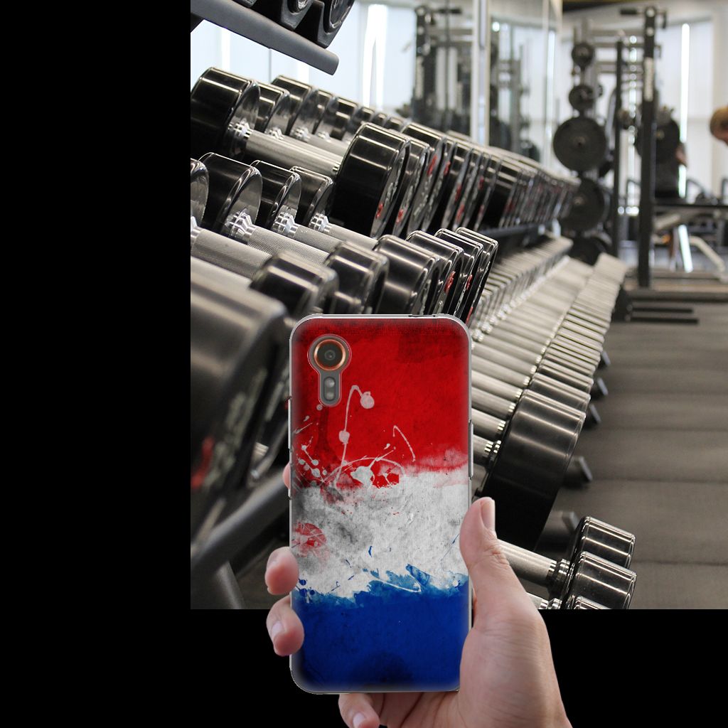 Samsung Galaxy Xcover 7 TPU Hoesje Flamingo design flamingo achterkant