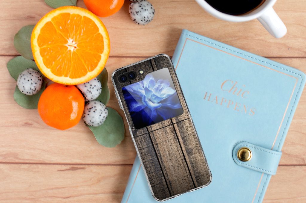 Samsung Galaxy Z Flip 5 Bumper Hoesje Steigerhout
