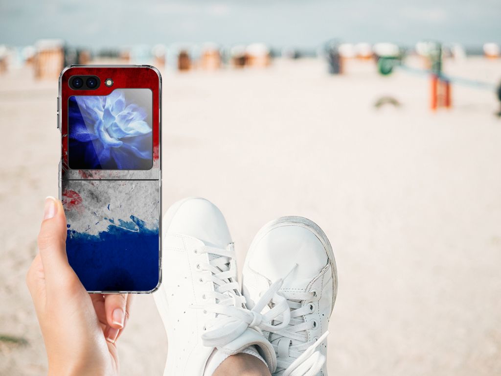 Samsung Galaxy Z Flip 5 Hoesje Nederland hoesje met Nederlandse vlag en bloem strand