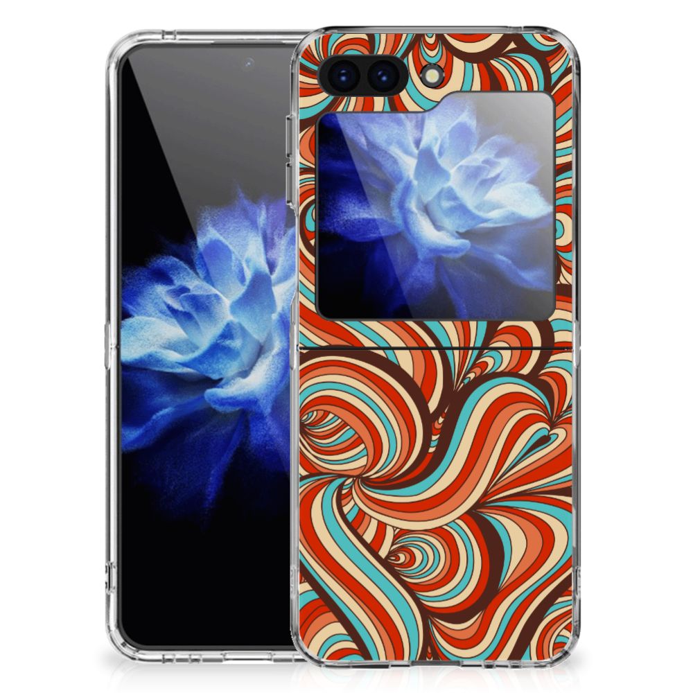 Samsung Galaxy Z Flip 5 Hoesje maken Retro met kleurrijke retro print en duurzame bescherming.