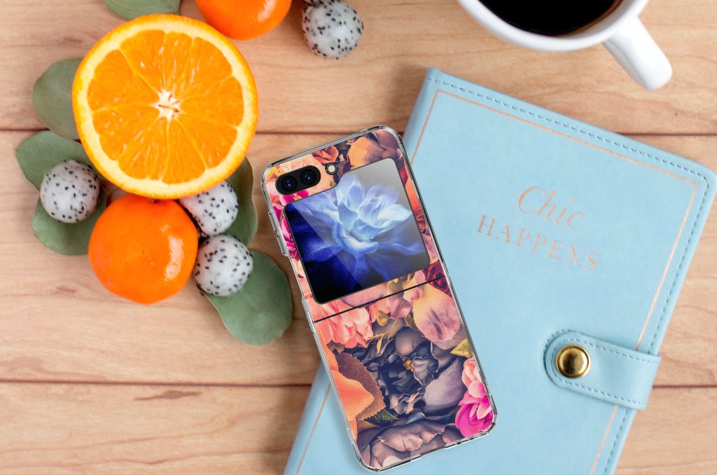 Samsung Galaxy Z Flip 5 TPU Case Bosje Bloemen bloemen design aanzicht