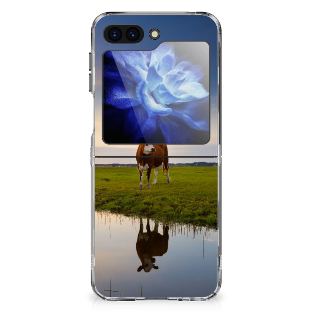 Samsung Galaxy Z Flip 6 TPU Hoesje Koe koe ondergang zon water reflectie design