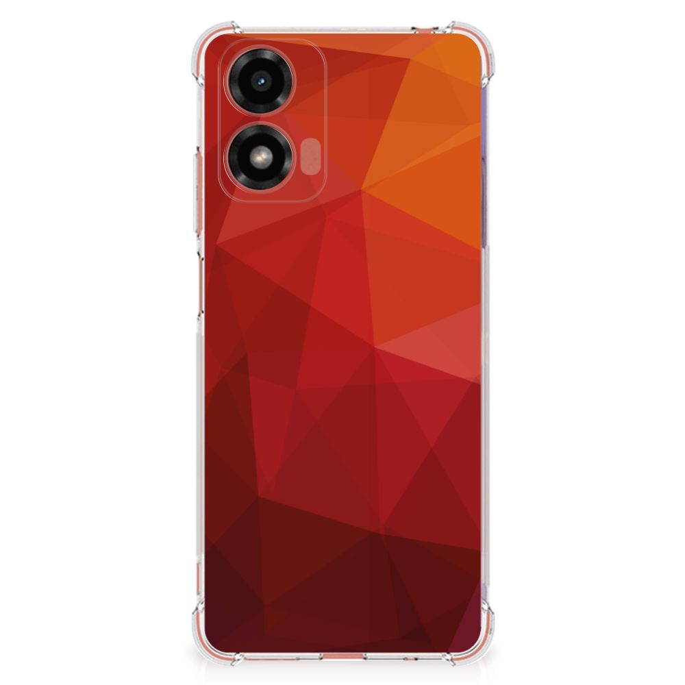 Shockproof Case voor Motorola Moto G24 | G24 Power | G04 Polygon Red B2C Telecom