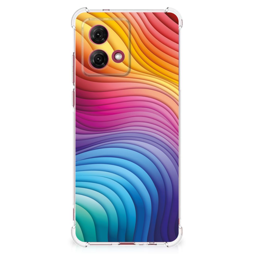 Motorola Moto G84 Shockproof Case Regenboog achterkant