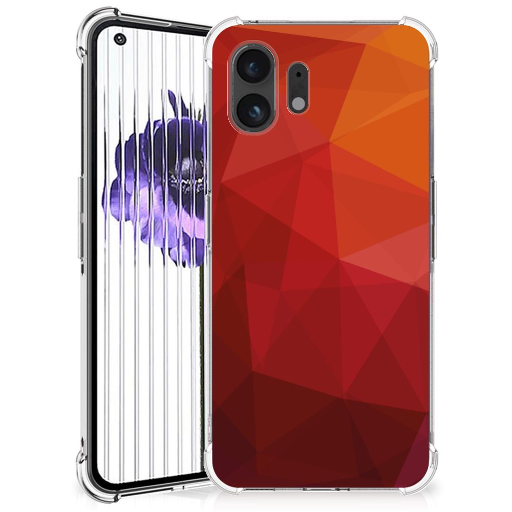 Shockproof Case voor Nothing Phone (2) Polygon Red B2C Telecom