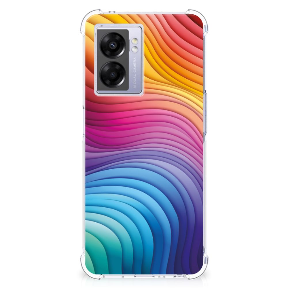 OPPO A77 5G A57 5G Shockproof Case Regenboog aanzicht