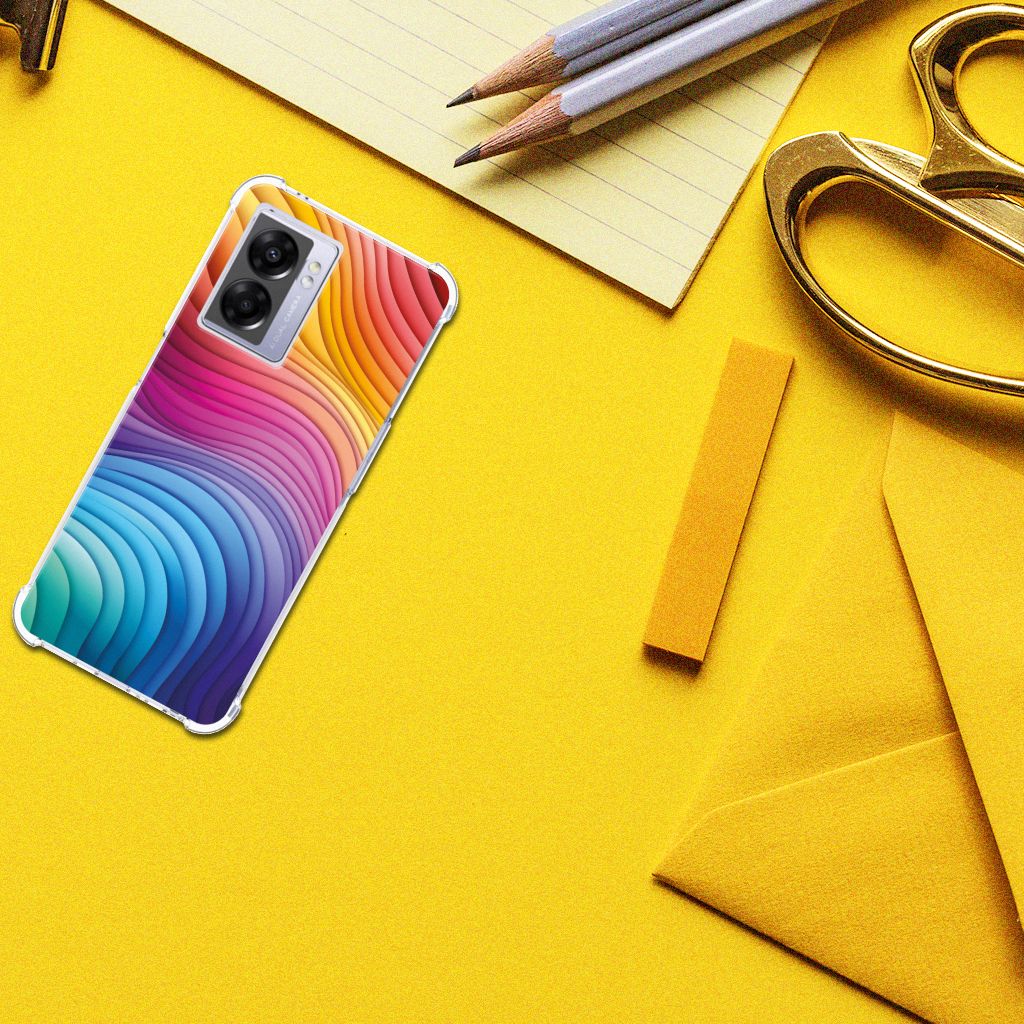 OPPO A77 5G A57 5G Shockproof Case Regenboog aanzicht