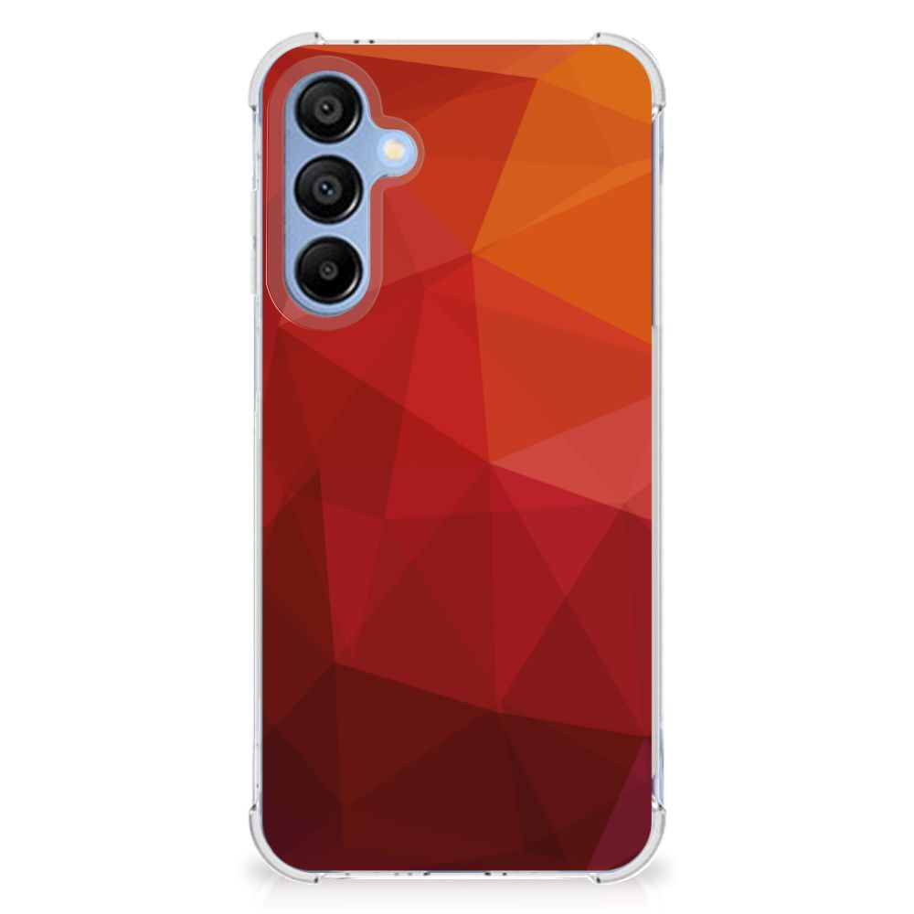 Samsung Galaxy A16 Shockproof Case Polygon Red abstract design achterkant