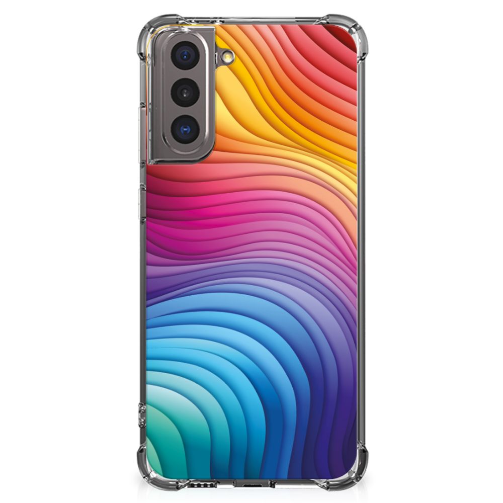 Samsung Galaxy S21 Shockproof Case Regenboog achterzijde kleurverloop