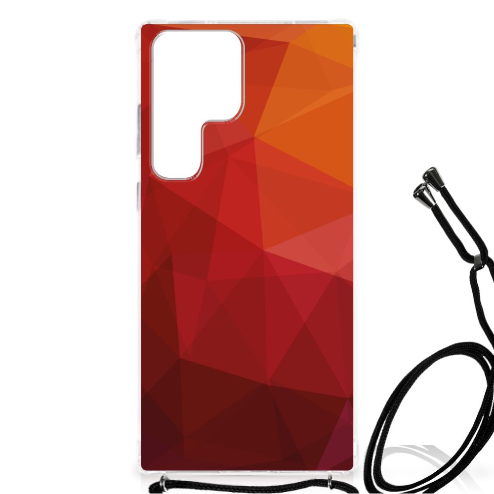 Shockproof Case voor Samsung Galaxy S23 Ultra Polygon Red B2C Telecom