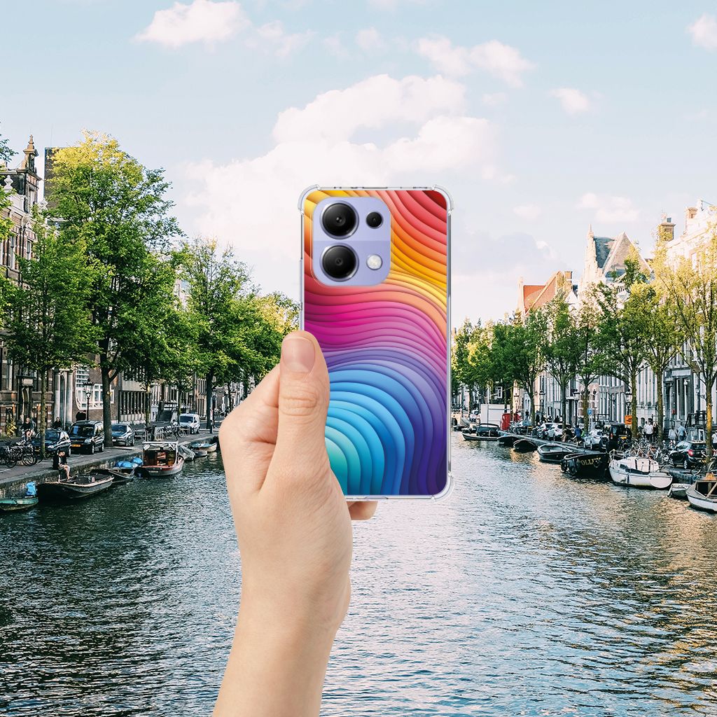 Xiaomi Redmi Note 13 4G Shockproof Case Regenboog aanzicht
