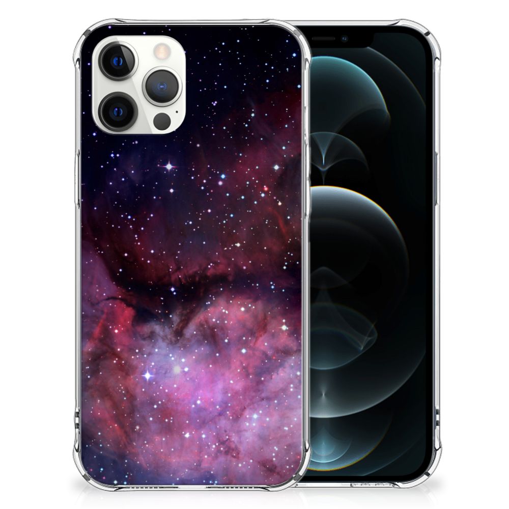 Shockproof Case voor iPhone 12 Pro Max Galaxy hoesje heelal design achterkant