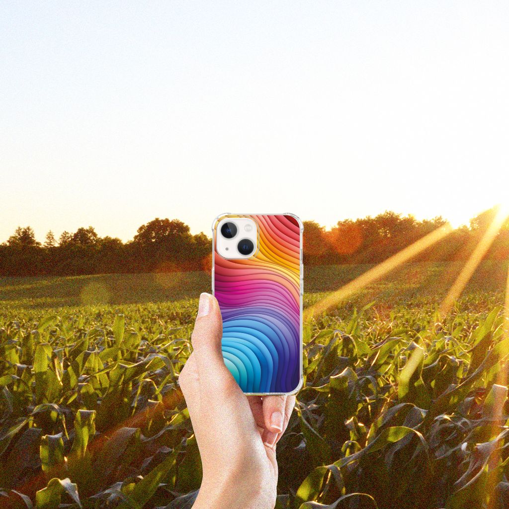 Shockproof Case voor iPhone 13 mini Regenboog met kleurrijk ontwerp in de natuur đ
