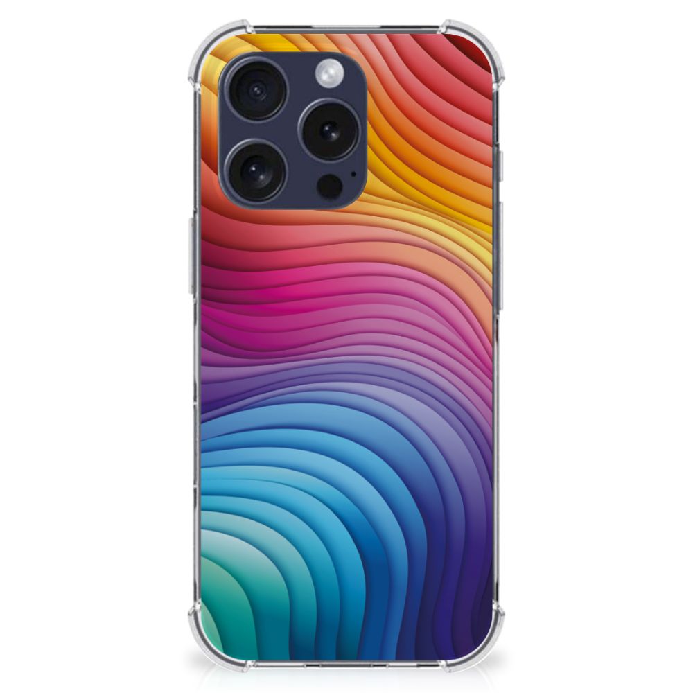 iPhone 16 Pro Max Shockproof Case Regenboog beschermhoes achterzijde