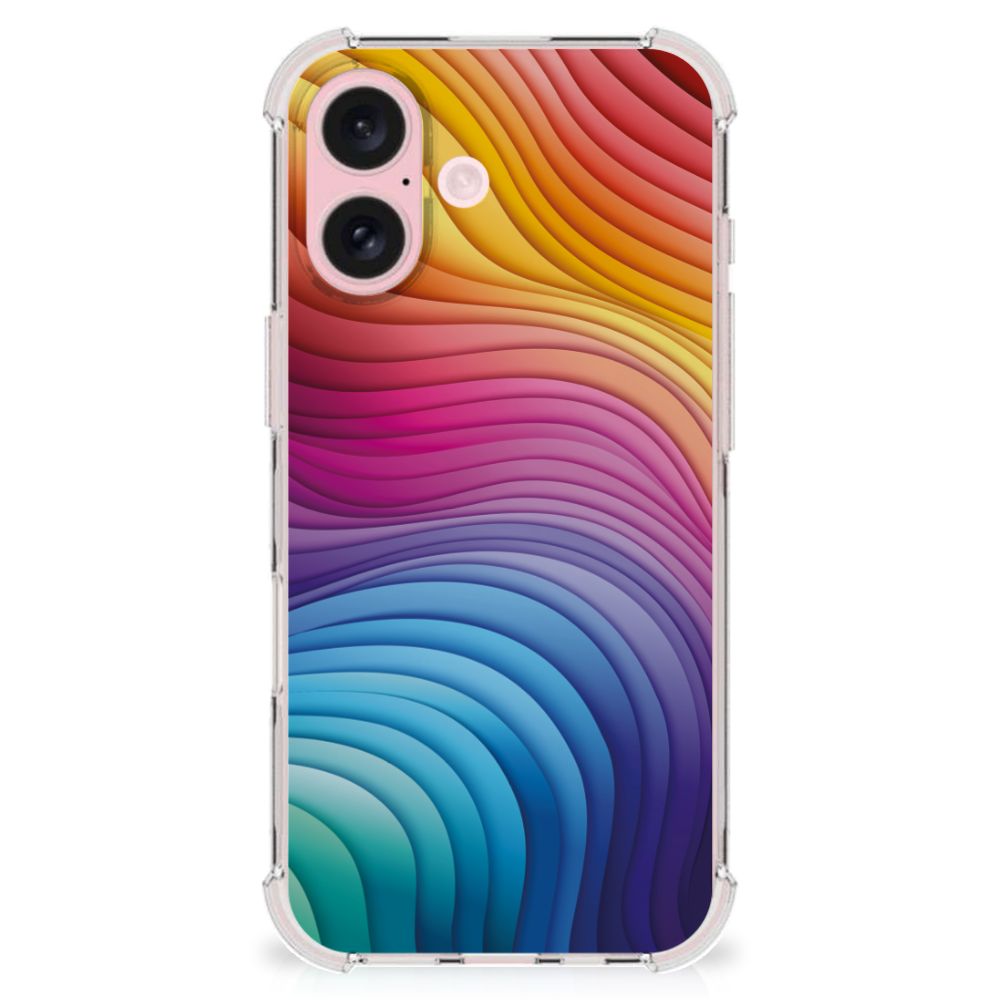 Shockproof Case voor iPhone 16 Regenboog design regenboog aanzicht