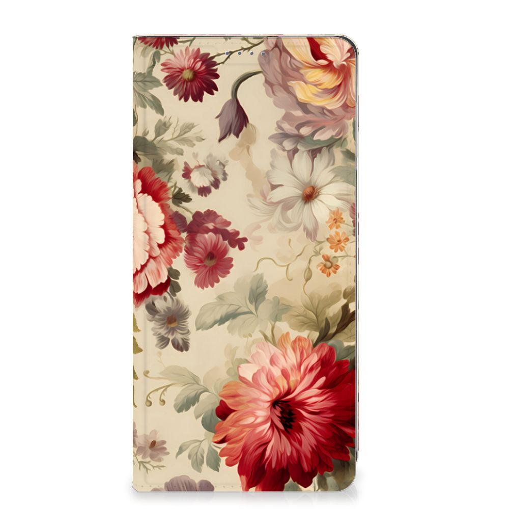 Motorola Moto G54 Smart Cover Bloemen voorkant