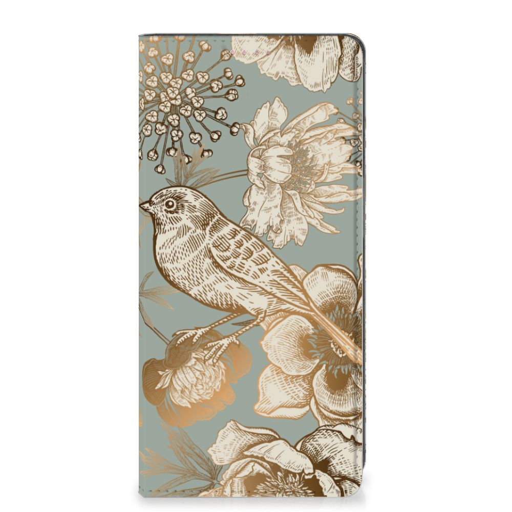 Smart Cover voor OPPO A54 5G | A74 5G | A93 5G Vintage Bird Flowers voorkant