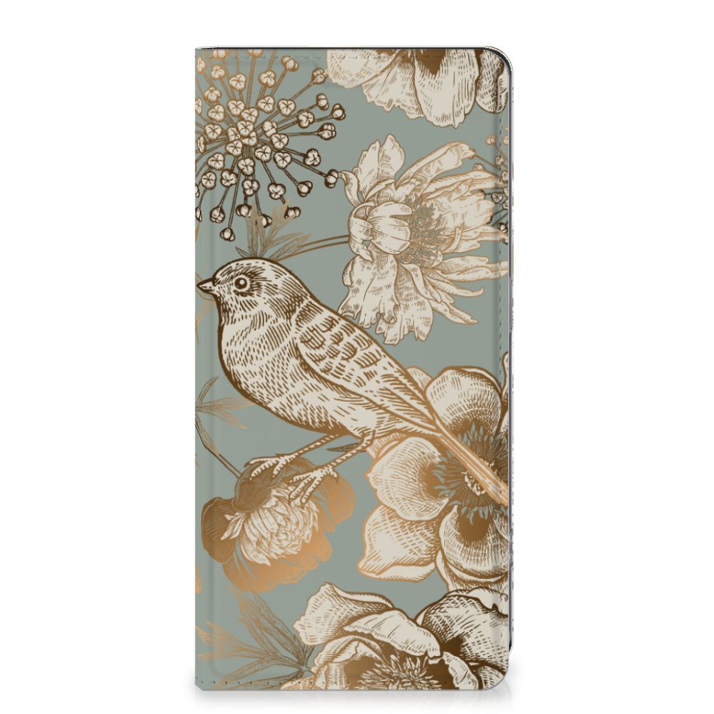 Smart Cover voor OPPO Reno8 T 4G Vintage Bird Flowers met chique bloemen en vogels voor gebruiksgemak en bescherming đ¸