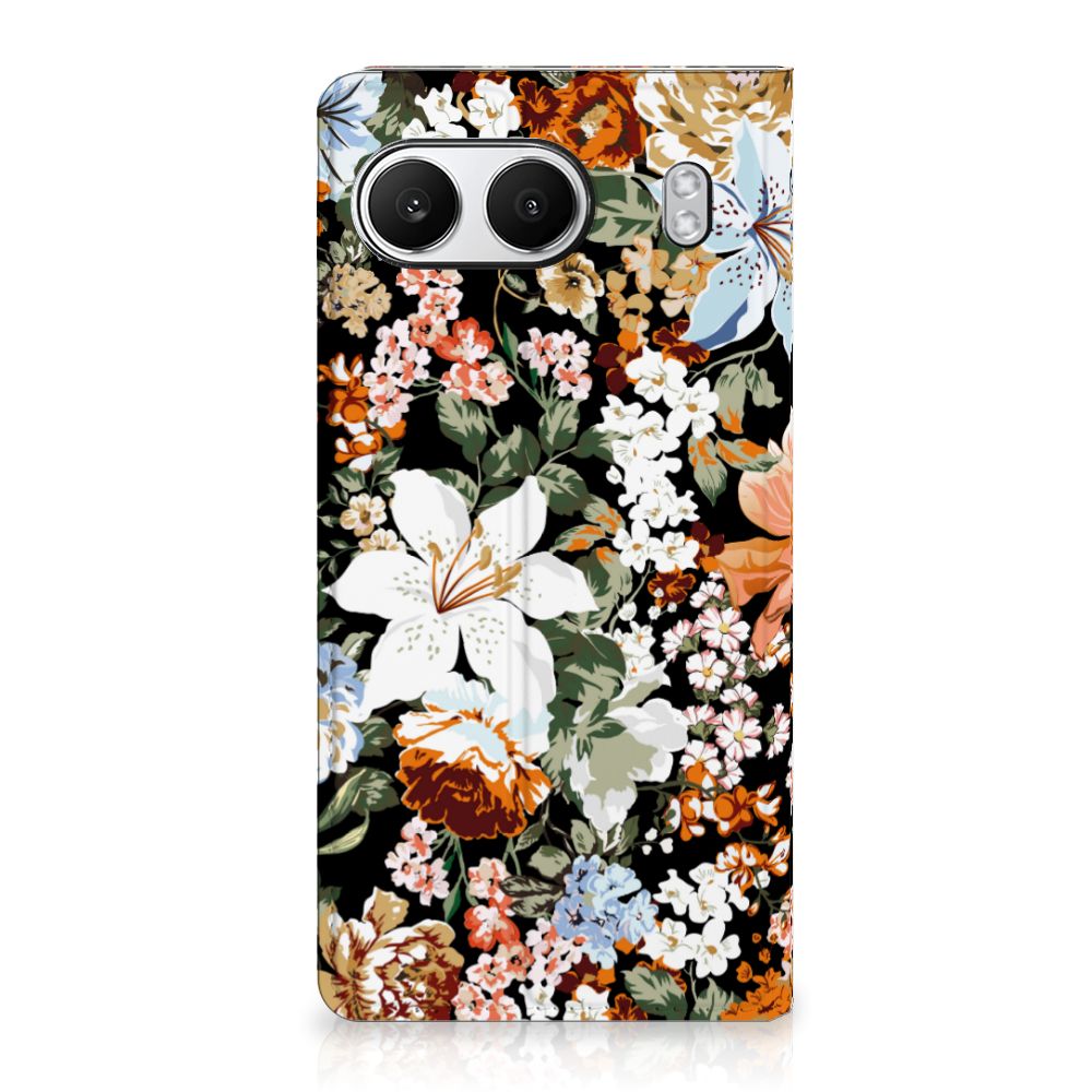 OnePlus Nord 4 Smart Cover Dark Flowers voorkant