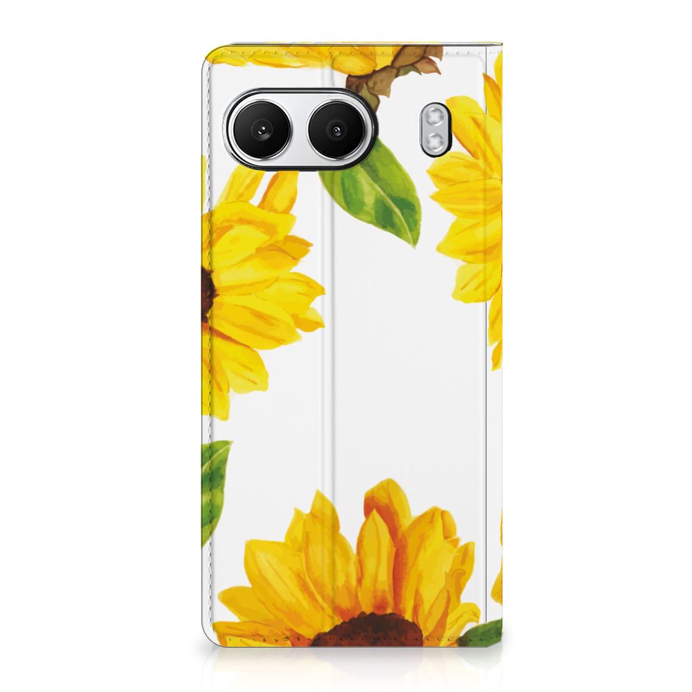 OnePlus Nord 4 Smart Cover Zonnebloemen voorkant
